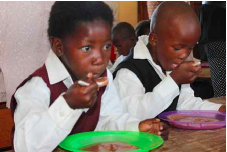 Photo caption: Gqebenya Junior Secondary School learners enjoy a nutritional breakfast during celebrations marking the 10 millionth breakfast meal served to learners as part of the Department of Basic Education’s School Nutrition Programme.