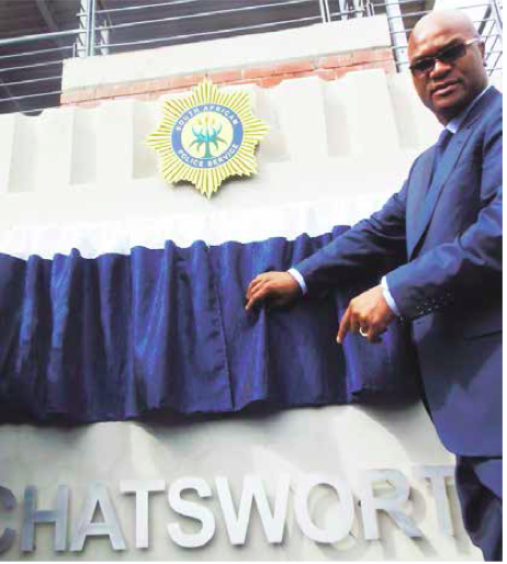 The then Minister of Police Nathi Mthethwa, who is the current Minister Arts and Culture, at the official hand over of the new-look Chatsworth Police Station in KwaZulu-Natal.