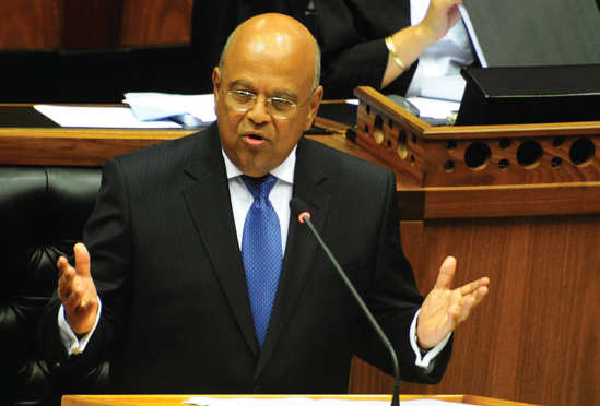 Photo caption: Finance Minister Pravin Gordhan delivers his Budget Speech in Parliament.