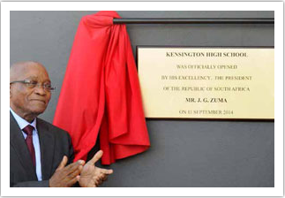 President Jacob Zuma opened the newly refurbished Kensington High School in Cape Town. The school forms part of the Accelerated Schools Infrastructure Delivery Initiative.
