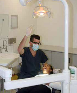 Lele Mabela receives dental attention from Dr Tynan McArthur at the recently opened Zola-Jabulani District Hospital.