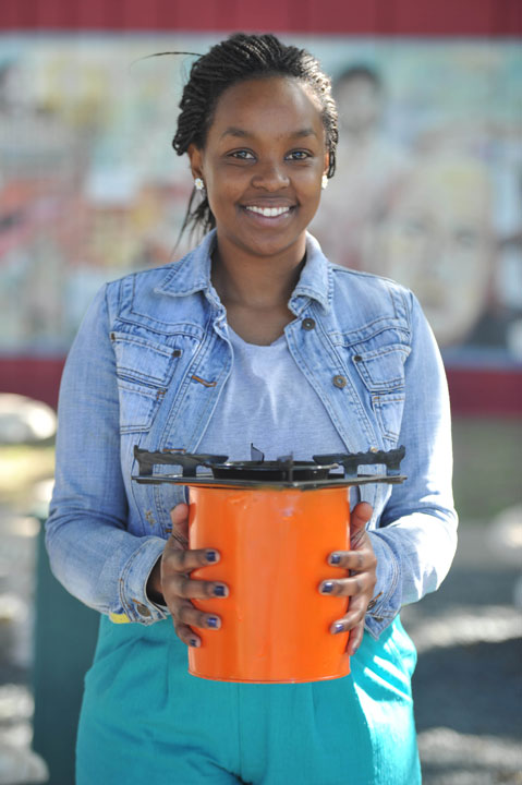 Luthando Msomi with her portable cookware.