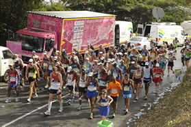 The Pink marathon helps to rasie money for breast cancer research. 