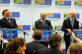 President Jacob Zuma with European Commission President Jose Manuel Barroso and European Council President Herman van Rompuy. 