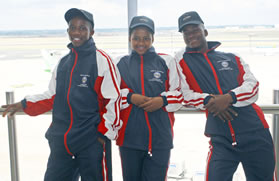 Refiloe Jane, centre, winner ofthe Gauteng2009 Future Playerssoccer identificationprogramme, hasbeen selected to the Banyana Banyana squad that will participate at this year's 2012 London Olympic Games.