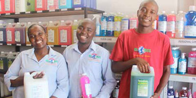 Charlene Mazibuko, Collen Zwane and Siyabonga Skhosana are the brains behind Mnandi Global Cleaning Services, a company that provides chemical cleaning supplies to businesses and schools in Lekazi and neighbouring towns.