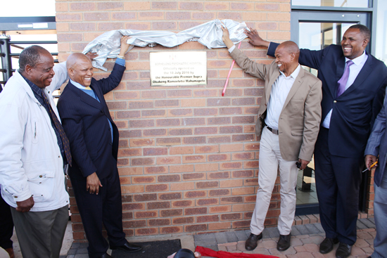 Premier Supra Mahumapelo and Health MEC Dr Magome Masike during the opening of the hospital.