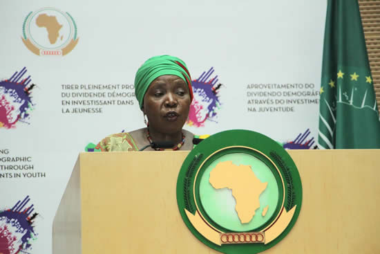 The outgoing Chairperson of the African Union (AU) Commission, Dr. Nkosazana Dlamini Zuma, the first ever woman to head the continental organisation.