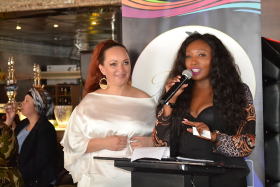 The Founder and CEO of Free State Fashion Week, Candy Smith with actress and businesswoman, Sophie Ndaba.