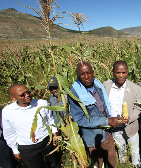Imvaba Co-operative Fund manager Simphiwe Ntshweni, Matyeni Agricultural Co-operative deputy chairperson Langa Zophondle and Eastern Cape MEC for Economic Development Sakhumzi Somyo at the launch of the Matyeni Agricultural Co-operative processing plant launch. (Image: Supplied)