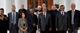 President Jacob Zuma with key religious and spiritual leaders.