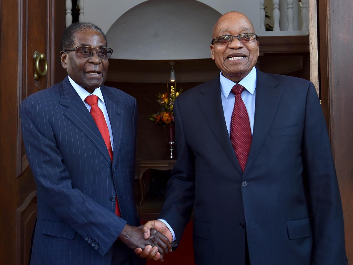 President Jacob Zuma with President of the Republic of Zimbabwe, Robert Mugabe during his official visit to South Africa to attend the 2nd Session of the