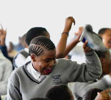 Jubilation for pupils in Mpumalanga following the launch of the National Sanitary Dignity Programme.