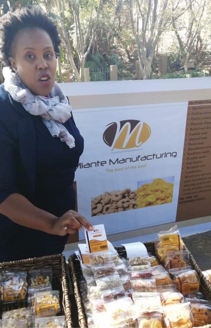 Wendy Mpendulo with some of her nut products.