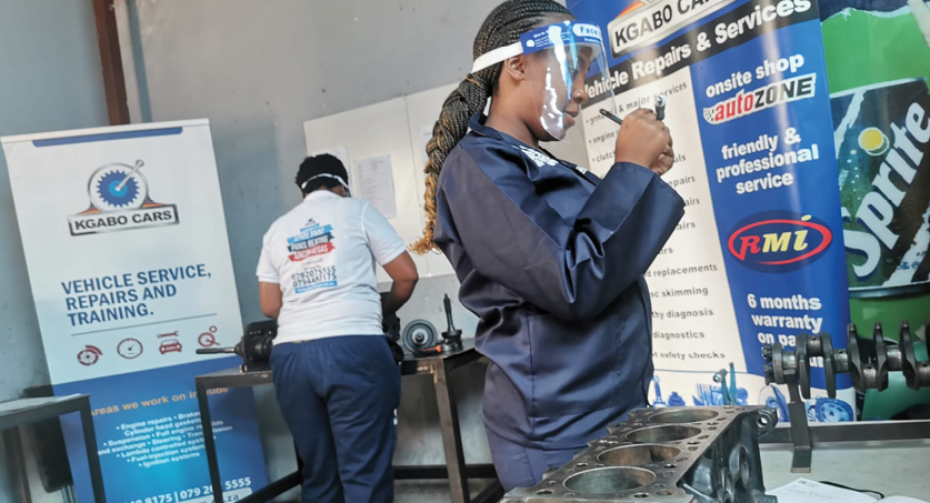 Kgabo Cars is providing opportunities for women and youth to train in car mechanics.