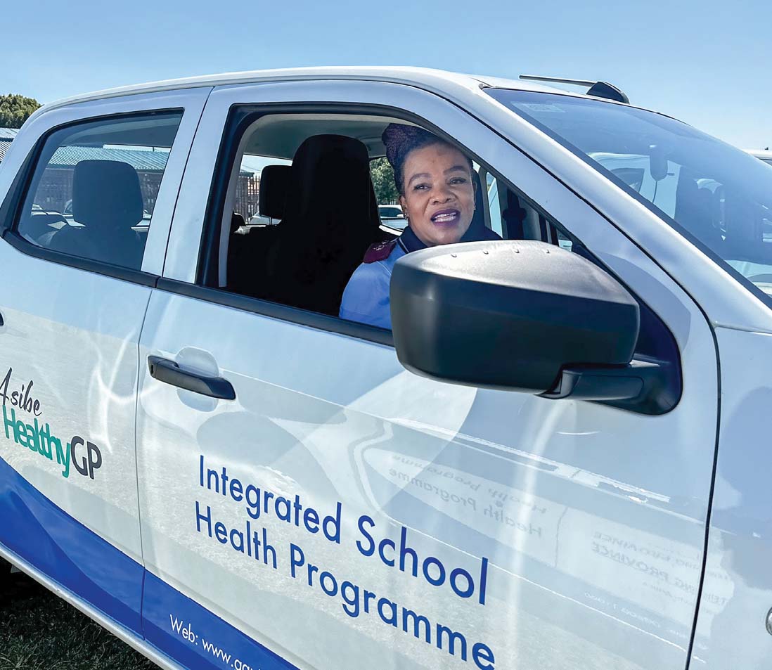 A health worker inside the new ISHP vehicle.