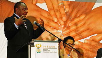 Deputy President Cyril Ramaphosa speaking at the Gauteng Social Cohesion Summit held in Johannesburg recently.