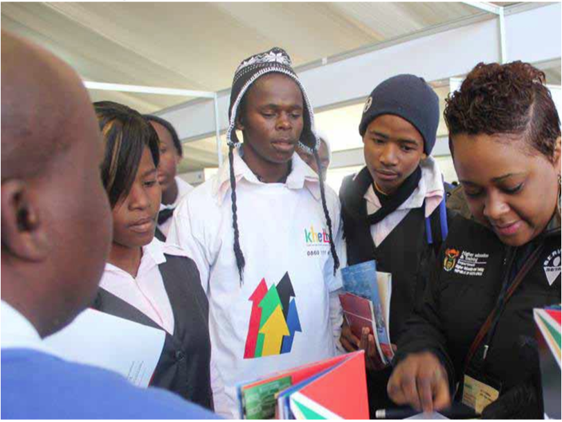 Photo caption: Gearing up for their future, learners find out more about Further Education and Training colleges at the Department of Higher Education and Training's Career Day held in the North West recently.