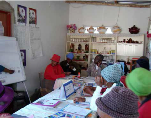 Adult learners in Soshanguve learn to read and write through fun projects, as part of the Kha ri Gude literacy campaign.