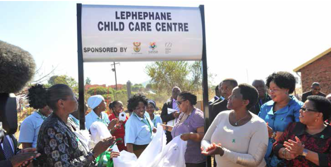 Minister Bathabile Dlamini was joined by Deputy Minister Hendrietta Bogopane-Zulu, Deputy Minister Maggie Sotyu and onlookers at the opening of yet another Early Childhood Development centre to give more learners a firmer foundation for their education.