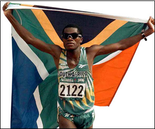 Josia Thugwane became the first black athlete to win an Olympic gold medal for South Africa when he won the marathon event at the 1996 Atlanta Olympic Games.
