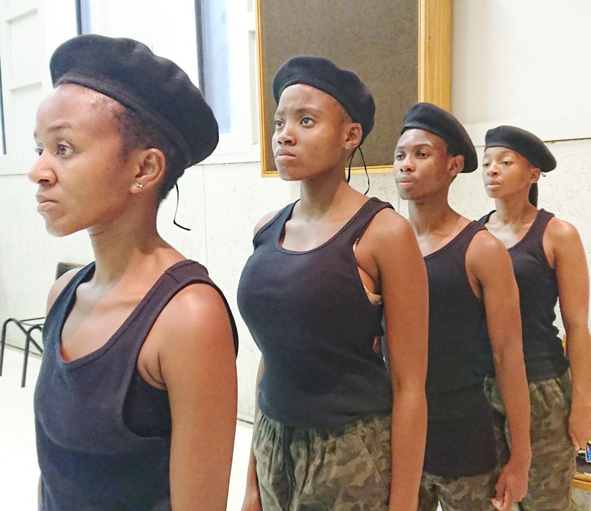 The cast for ‘Angola’ rehearsing ahead of the musical performance.