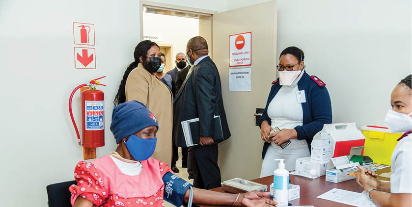 A community member receives assistance at the new Rockdale Community Health Centre.