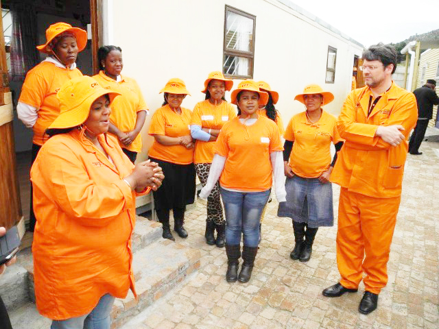 Deputy Minister Andries Nel with some Community Work Programme beneficiaries.