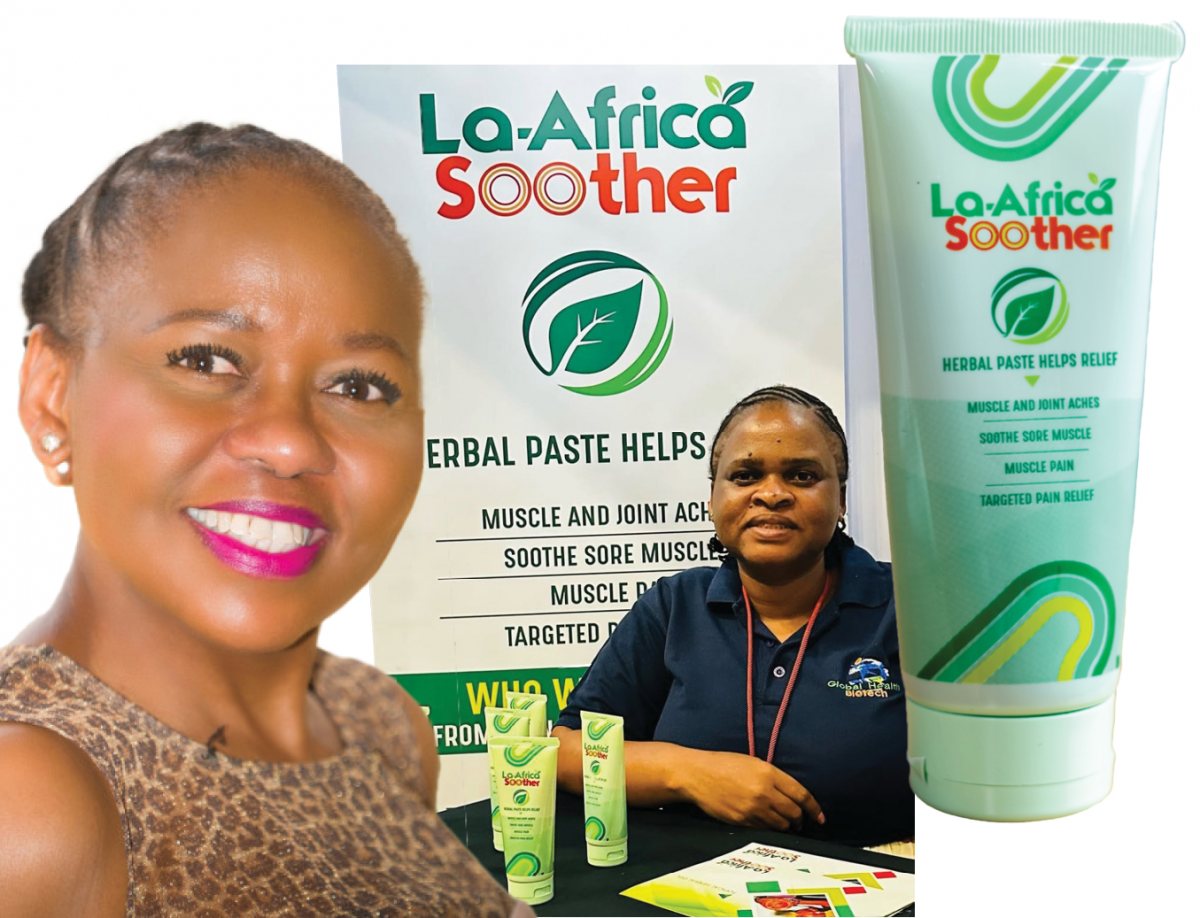 Dr Mapula Razwinani and Professor Keolebogile Shirley Motaung are the co-creators of La-Africa Soother, a natural anti-inflammatory gel that addresses muscle and joint pain.
