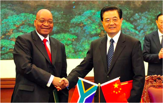 Photo caption: President Jacob Zuma and former Chinese President Hu Jintao have shaken hands on a number of agreements over the years, as relations between the two countries have blossomed.