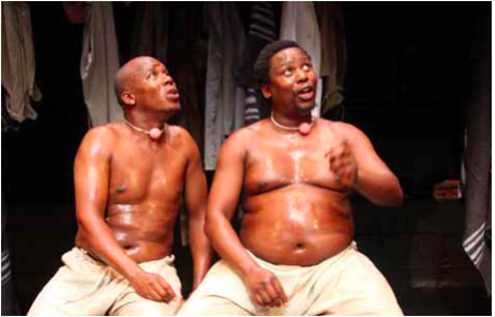 Photo caption: Mncedisi Shabangu and Hamilton Dlamini in Percy Mtwa's internationally acclaimed Woza Albert.