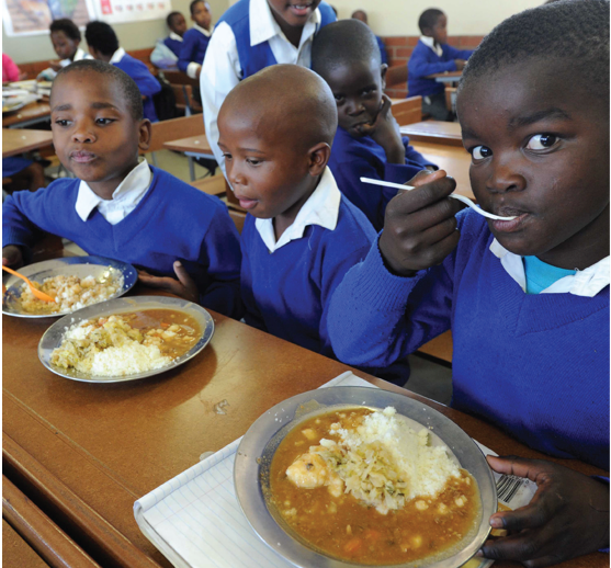 Photo caption: The school nutrition programme feeds 9.2 school children daily.