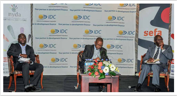 The Industrial Development Corporation (IDC), Small Enterprise Finance Agency (SEFA) and the National Youth Development Agency (NYDA) have launched a fund for youth-owned businesses in the North West. Seen here from left are NYDA CEO Khathu Ramukumba, Geoffrey Qhena CEO of IDC, and SEFA CEO Thakhani Makhuvha at the launch of the partnership.