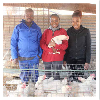 Owner of All Things Chicken, Pontsho Senne, seen here with her team members, encourages other young people to start their own businesses.
