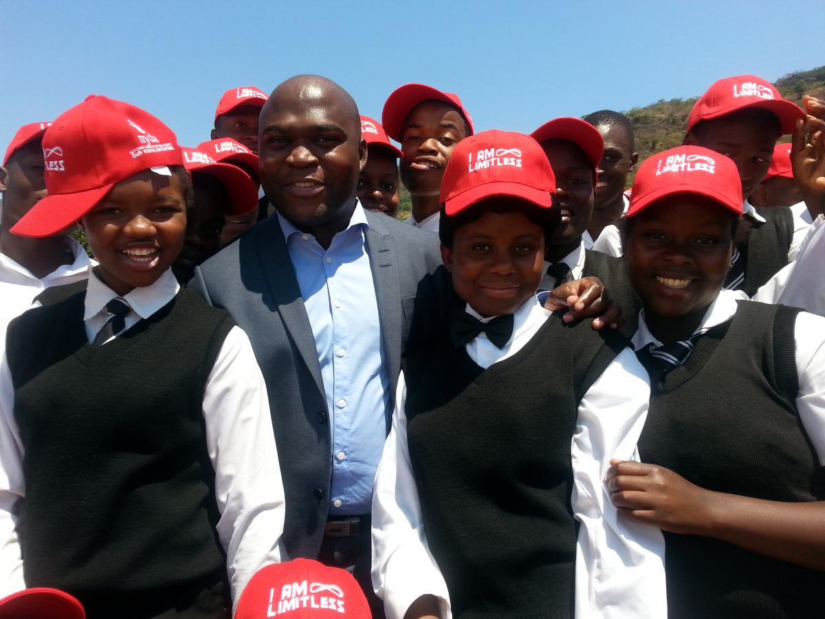 Khathu Ramukumba, National Youth Development Agency (NYDA) CEO interactes with young people during an outreach programe by the NYDA.