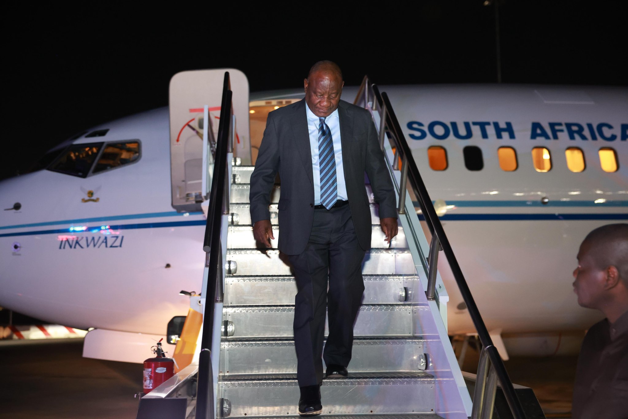 President Cyril Ramaphosa arriving in NY for the UNGA PresidencyZA 1