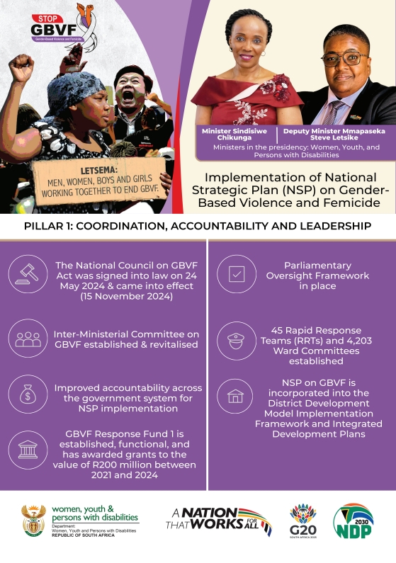 Implementation of National Strategic Plan (NSP) on Gender-Based Violence and Femicide