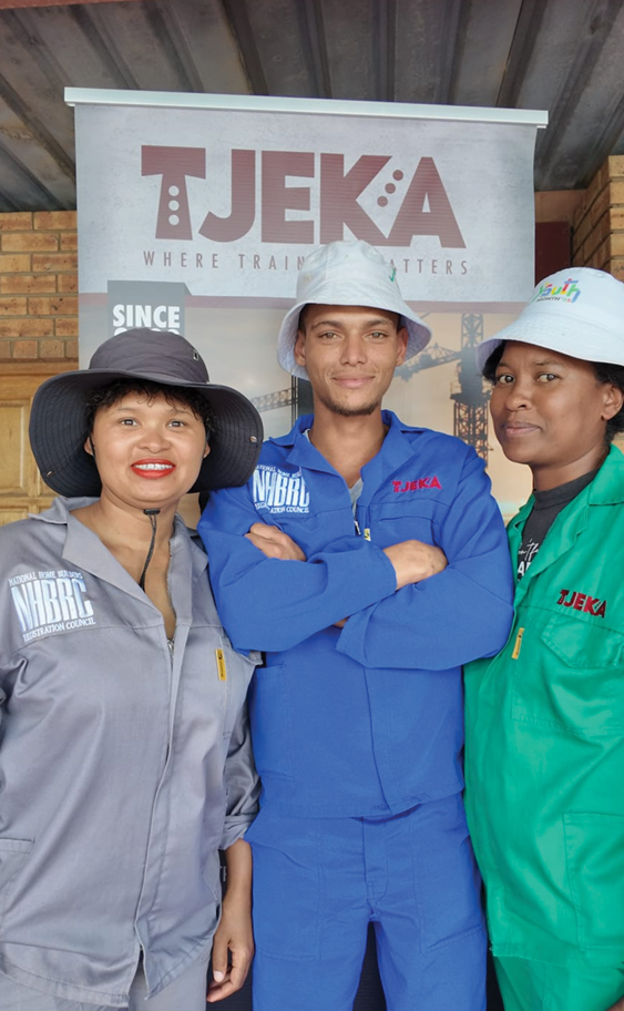Trainees from the NHBRC Youth Build Artisan Development Programme, including Zabrian Pieterse, Jaimie Xavier and Fatima Ferris, said the training helped them rebuild their