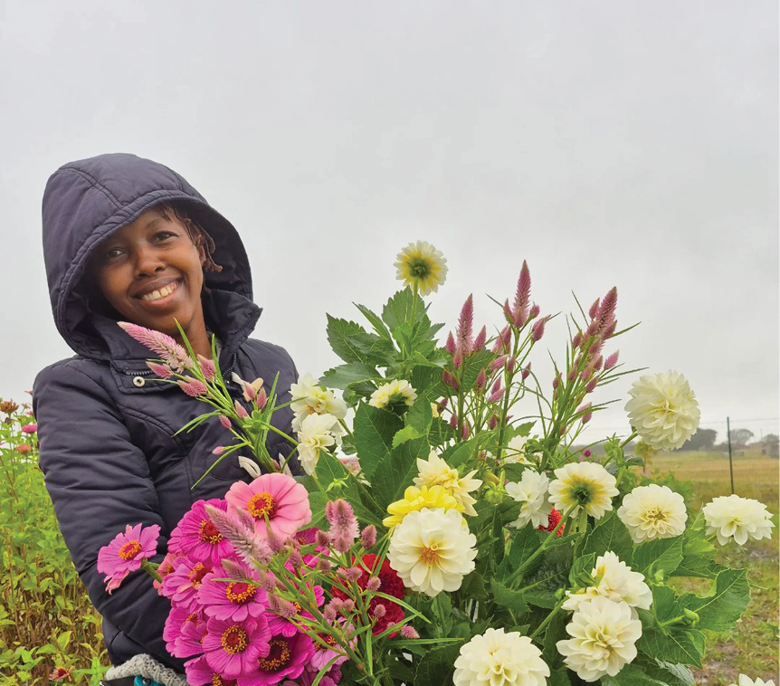Nosipho Mdakane is the owner of Izimbali Growers, a flower farm in Ladysmith.