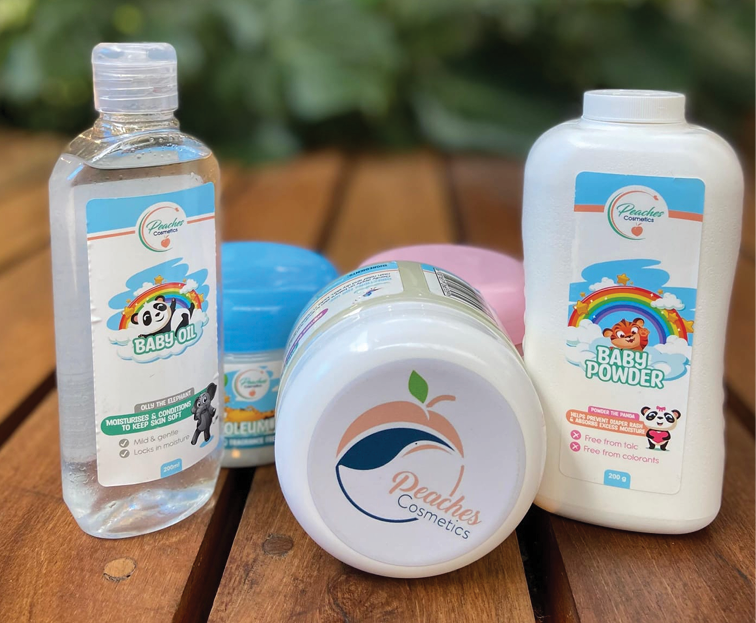 Peaches Cosmetics specialises in essential baby products, designed with safety and gentleness in mind.