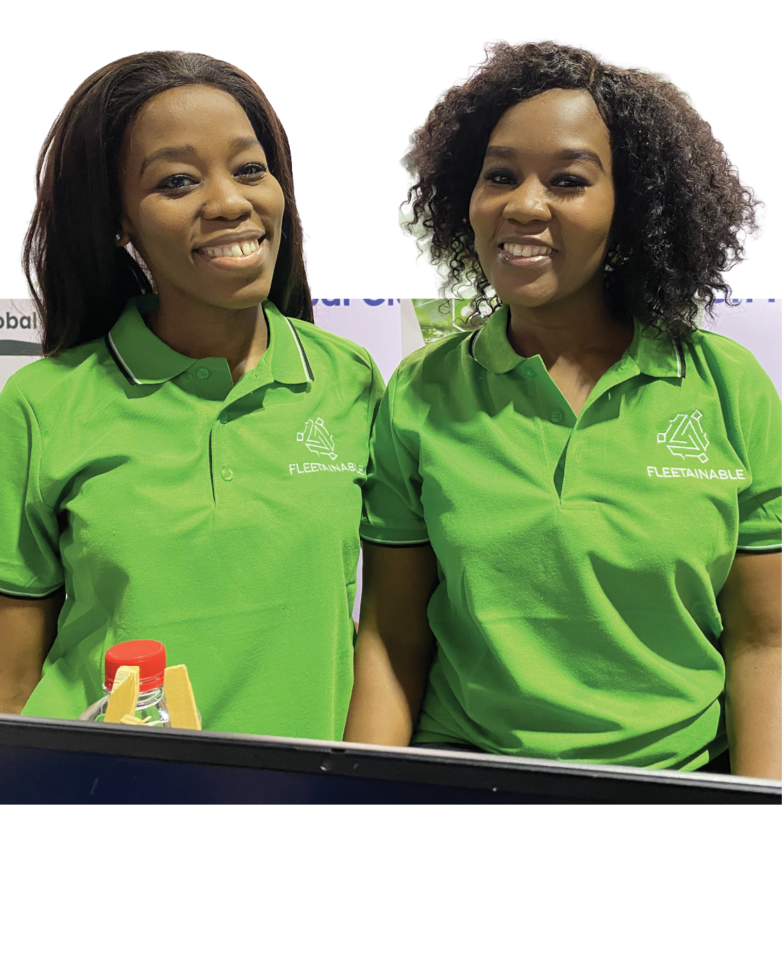 Fleetainable CEO Kamogelo Motshidi with Mamello Motshidi, a company staff member.