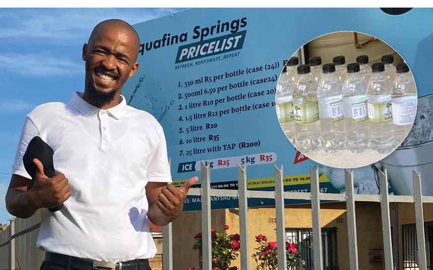 Obakeng Phale, founder of Aquafina Springs, has secured strategic funding from SEDFA to scale his operations in Mahikeng.