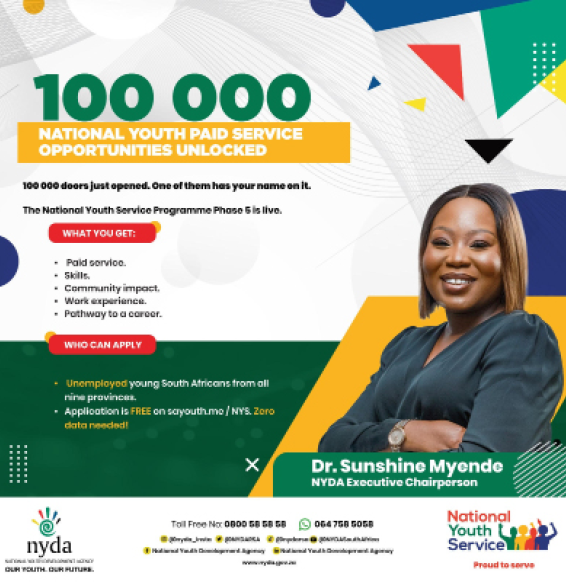NYDA launches 100 000 paid youth service opportunities