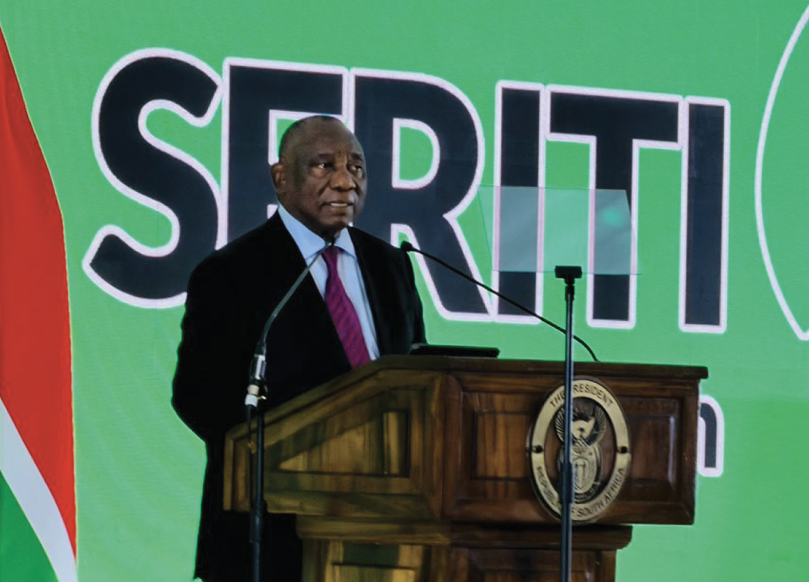 President Cyril Ramaphosa officiating the commencement of commercial operations at the Ummbila Emoyeni Wind Energy Facility in Bethal, Mpumalanga.