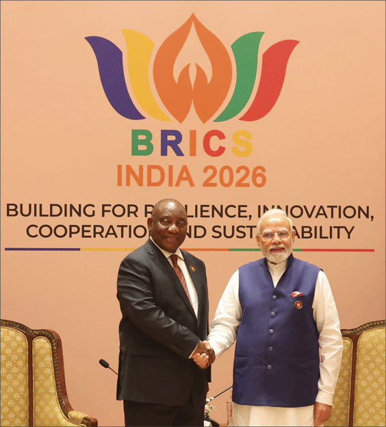 President Cyril Ramaphosa and Indian Prime Minister Narendra Modi at the 18th BRICS Summit in New Delhi, where leaders adopted the New Delhi Declaration.