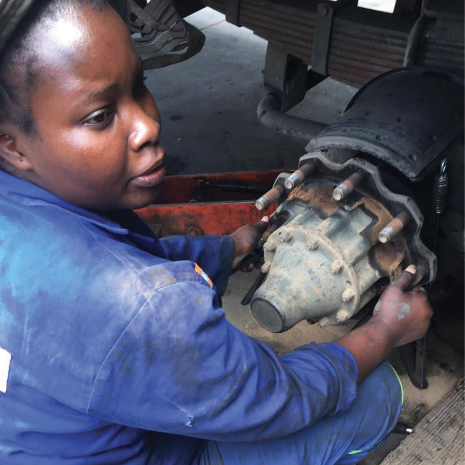 Diesel mechanic Tinyiko Mashudu Malesa turned her TVET training into a successful career and business, proving that technical skills can drive opportunity in the transport sector.