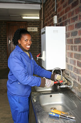 Itumeleng Sebolediso is on the Accelerated Artisans Training Programme. [Photo: Courtesy Department of Infrastructure Development] 