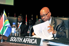 President Jacob Zuma at the Commonwealth Heads of State and Government Meeting held in October in Perth, Australia.