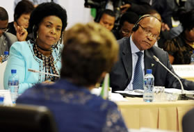 Minister of International Relations and Cooperation Nkoana-Mashabane and President Jacob Zuma.