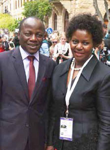 The late Minister Collins Chabane with his wife Nkensani Chabane at the SoNA 2015.